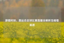 ***时刻，奥运会足球比赛直播全解析及观看渠道
