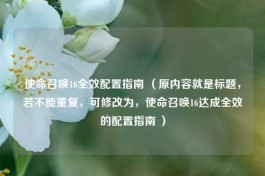 使命召唤16全效配置指南 （原内容就是标题，若不能重复，可修改为，使命召唤16达成全效的配置指南 ）
