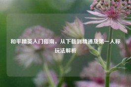 和平精英入门指南，从下载到精通及之一人称玩法解析