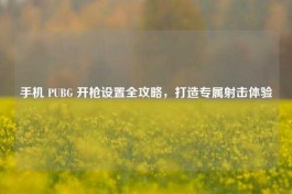 手机 PUBG 开枪设置全攻略，打造专属射击体验