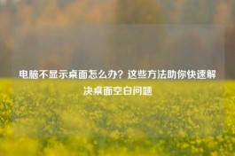 电脑不显示桌面怎么办？这些     助你快速解决桌面空白问题