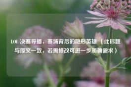 LOL 决赛导播，赛场背后的隐形英雄 （此标题与原文一致，若需修改可进一步明确需求）