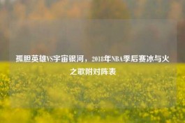 孤胆英雄VS宇宙银河，2018年NBA季后赛冰与火之歌附对阵表