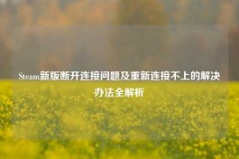 Steam新版断开连接问题及重新连接不上的解决办法全解析