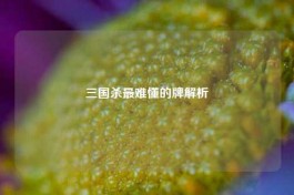三国杀最难懂的牌解析