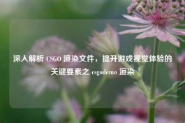 深入解析 CSGO 渲染文件，提升游戏视觉体验的关键要素之 csgodemo 渲染