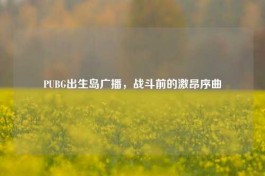 PUBG出生岛广播，战斗前的激昂序曲