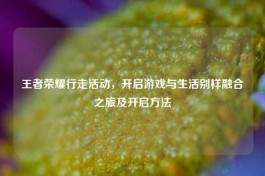 王者荣耀行走活动，开启游戏与生活别样融合之旅及开启 *** 