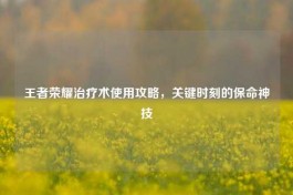 王者荣耀治疗术使用攻略，关键时刻的保命神技
