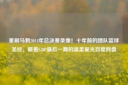 重刷马刺2014年总决赛录像！十年前的团队篮球圣经，藏着GDP最后一舞的温柔星光百度网盘