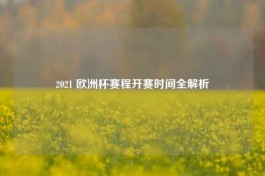 2021 欧洲杯赛程开赛时间全解析