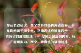 存在表述错误，西宁本身就是青海省省会，不是询问属于哪个省，正确表述应该是西宁——青海省的璀璨明珠  。，按照纠偏后的内容，标题可拟为，西宁，青海省的璀璨明珠