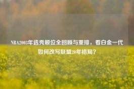 NBA2003年选秀顺位全回顾与重排，看白金一代如何改写联盟20年格局？