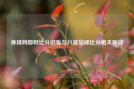 体球网即时比分旧版与八波足球比分相关探讨