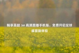 畅享英超 360 高清直播手机版，免费开启足球盛宴新体验