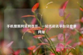 手机搜狐网官网首页，一站式资讯平台及登录网址