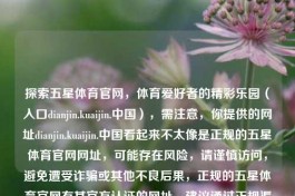探索五星体育官网，体育爱好者的精彩乐园（入口dianjin.kuaijin.中国），需注意，你提供的网址dianjin.kuaijin.中国看起来不太像是正规的五星体育官网网址，可能存在风险，请谨慎访问，避免遭受诈骗或其他不良后果，正规的五星体育官网有其官方认证的网址，建议通过正规渠道获取。