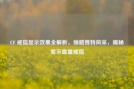 CF 戒指显示效果全解析，领略独特风采，揭秘显示血量戒指