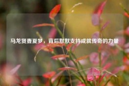 马龙贤妻夏梦，背后默默支持成就传奇的力量