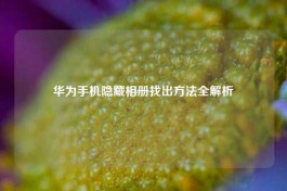 华为手机隐藏相册找出     全解析