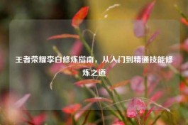 王者荣耀李白修炼指南，从入门到精通技能修炼之道