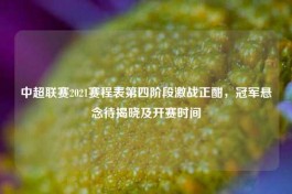 中超联赛2021赛程表第四阶段激战正酣，冠军悬念待揭晓及开赛时间