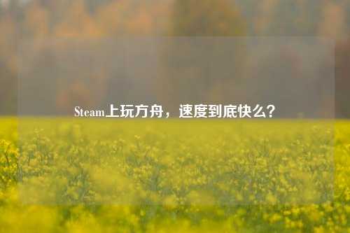 Steam上玩方舟,速度到底快么?