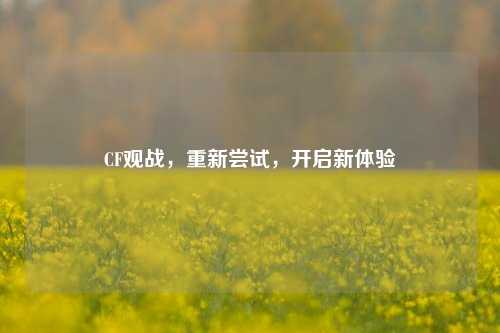 CF观战,重新尝试,开启新体验