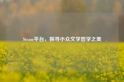 Steam平台,探寻小众文学哲学之美