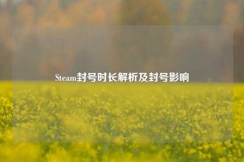 Steam封号时长解析及封号影响