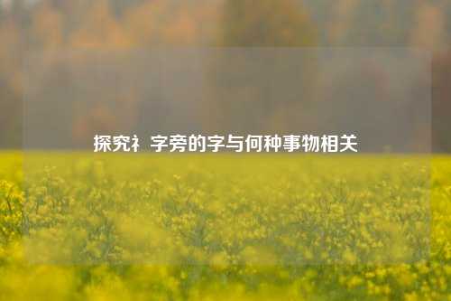 探究礻字旁的字与何种事物相关