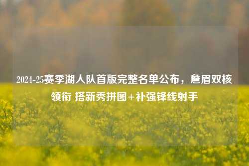 2024-25赛季湖人队首版完整名单公布,詹眉双核领衔 搭新秀拼图+补强锋线射手
