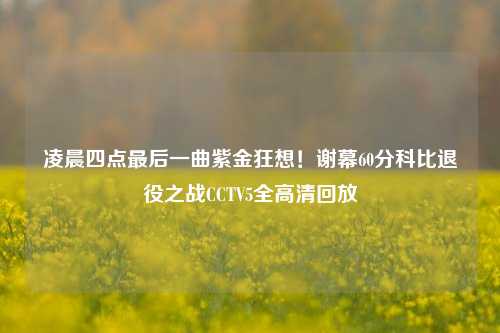 凌晨四点最后一曲紫金狂想!谢幕60分科比退役之战CCTV5全高清回放